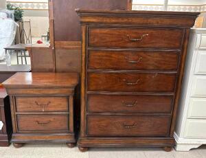 LOUIS PHILIPPE PORTFOLIO 5-DRAWER DRESSER AND 2-DRAWER NIGHT STAND