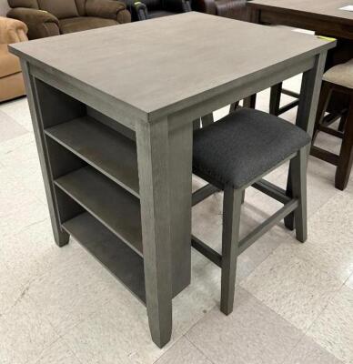 DINING ROOM COUNTER TABLE WITH (2) STOOLS