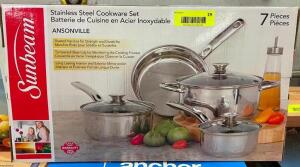 SUNBEAM 3PC COOKWARE SET 1QT. SAUCEPAN WITH LID, AND 4 QT. DUTCH OVEN