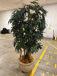 LARGE FAUX FICHUS TREE W/ PLANTER