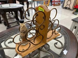 (2) WINE BOTTLE RACK BOOK ENDS