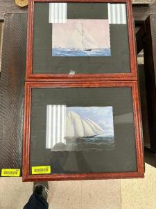 (2) FRAMED SAIL BOAT PRINTS