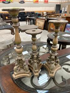 (3) PIECE CANDLE STICK SET