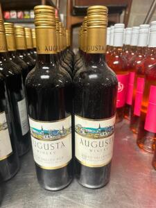 DESCRIPTION: (18) BOTTLES OF AUGUSTA WINERY RIVER VALLEY RED LOCATION: BAY 6 THIS LOT IS: SOLD BY THE PIECE QTY: 18