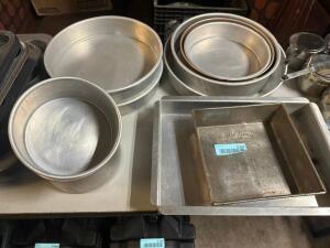 DESCRIPTION: (8) ASSORTED BAKING PANS AND ROUNDS LOCATION: BAY 6 THIS LOT IS: ONE MONEY QTY: 1