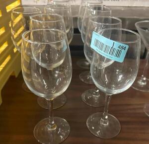 DESCRIPTION: (9) WINE GLASSES LOCATION: BAY 6 THIS LOT IS: SOLD BY THE PIECE QTY: 9