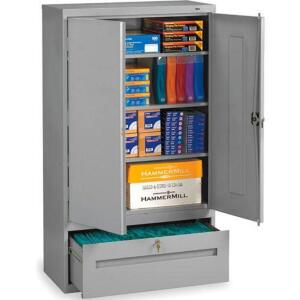 DESCRIPTION: (1) CABINET WITH STORAGE DRAWER BRAND/MODEL: TENNSCO INFORMATION: GRAY SIZE: 3 SHELF, 36"Wx18"Dx66"H RETAIL$: $790.00 EA QTY: 1