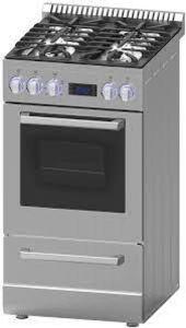 DESCRIPTION: (1) GAS RANGE OVEN BRAND/MODEL: AVANTI #DGR20P3S INFORMATION: STAINLESS STEEL, MUST COME INSPECT FOR BROKEN GLASS SIZE: 20" RETAIL$: $119