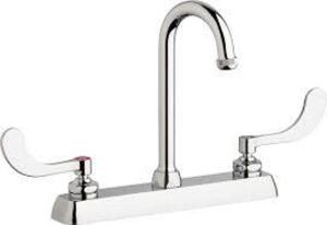 DESCRIPTION: (1) WORK BOARD FAUCET BRAND/MODEL: CHICAGO FAUCETS #W8D-GN1AE1-317ABCP INFORMATION: CHROME SIZE: 8" RETAIL$: $166.49 EA QTY: 1