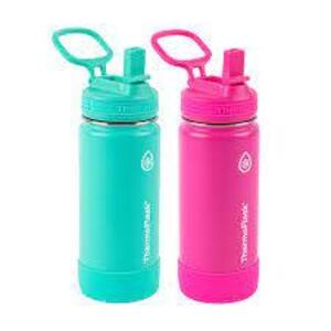 DESCRIPTION: (2) WATER BOTTLE TUMBLERWS BRAND/MODEL: THERMOFLASK INFORMATION: PINK AND BLUE SIZE: 32 OZ RETAIL$: $26.99 EA QTY: 2