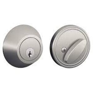 DESCRIPTION: (3) STEEL SINGLE CYLINDER DEADBOLT BRAND/MODEL: SCHLAGE RETAIL$: $18.40 EA QTY: 3