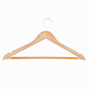 DESCRIPTION: (1) CASE OF (24) SUIT/DRESS HANGERS BRAND/MODEL: HONEY CAN DO INFORMATION: MAPLE FINISH RETAIL$: $44.60 EA QTY: 1