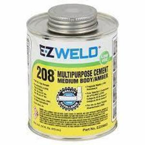 DESCRIPTION: (6) AMBER SOLVENT CEMENT BRAND/MODEL: EZ WELD 208 #5E533 SIZE: 32 FL OZ RETAIL$: $16.87 EA QTY: 6