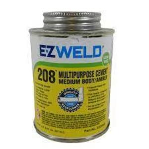 DESCRIPTION: (6) SOLVENT CEMENT BRAND/MODEL: EZ WELD 208 #5E532 SIZE: 8 OZ RETAIL$: $4.74 EA QTY: 6