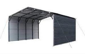 TMG 20' X 20' METAL CARPORT WITH ENCLOSED SIDE WALLS