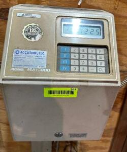 DESCRIPTION: ACCUTIME TIME CLOCK W/ CARD TRAYS BRAND / MODEL: ACCUTIME LOCATION: WAREHOUSE QTY: 1