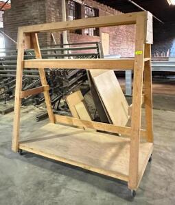 DESCRIPTION: WOODEN RACK CART SIZE: 72"X36"X76" QTY: 1