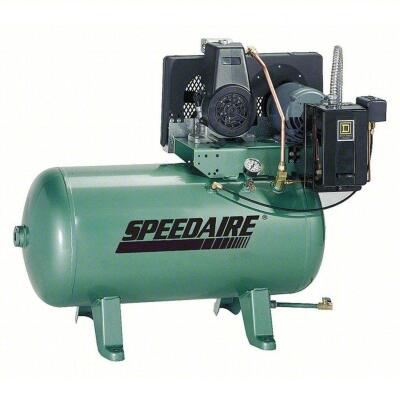 DESCRIPTION: (1) ELECTRIC AIR COMPRESSOR BRAND/MODEL: SPEEDAIRE #5Z696 INFORMATION: GREEN SIZE: 0.75 HP, 1 STAGE, HORIZONTAL, 30 GAL TANK, 2.1 CFM, BA