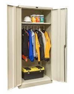 DESCRIPTION: (1) STATIONARY WARDROBE CLOSET BRAND/MODEL: HALLOWELL INFORMATION: TAN / PUTTY SIZE: 36" X 18" X 78" RETAIL$: $477.99 EA QTY: 1