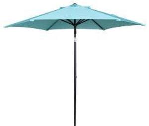 DESCRIPTION: (1) PATIO UMBRELLA BRAND/MODEL: MAINSTAYS INFORMATION: AQUA SIZE: 9' RETAIL$: $59.99 EA QTY: 1