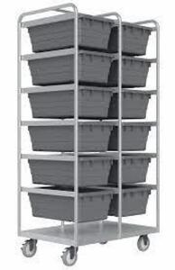 DESCRIPTION: (1) HIGH STRENGTH VERTICAL RACK STYLE TUB CART BRAND/MODEL: DURHAM #16D037 INFORMATION: STEEL, CORROSION RESISTANT SIZE: 1200 LB CAPACITY