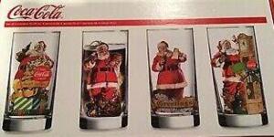 LUMINARC 4PC COCA-COLA SANTA COOLER GLASSES RETAILS FOR $39.99