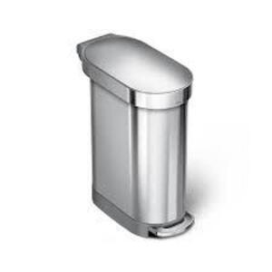 DESCRIPTION: (1) STEP OPEN TRASH CAN BRAND/MODEL: SIMPLEHUMANB INFORMATION: STAINLESS STEEL SIZE: 45L RETAIL$: $100.00 EA QTY: 1