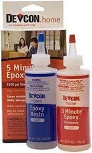 DESCRIPTION: (2) 5 MINUTE EPOXY HARDENER BRAND/MODEL: DEVCON INFORMATION: 1500 PSI STRENGTH SIZE: 8.5 OZ RETAIL$: $19.45 EA QTY: 2