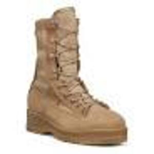 DESCRIPTION: (1) PAIR OF STEEL TOE FLIGHT BOOT BRAND/MODEL: BELLEVILLE #330 INFORMATION: DESERT TAN SIZE: 12.5W RETAIL$: $232.99 EA QTY: 1