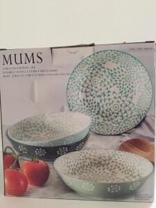 DESCRIPTION: (1) DINNER BOWL SET (4) BRAND/MODEL: MUMS #1646180 RETAIL$: $22.75 EA QTY: 1