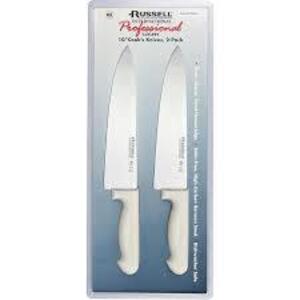 DESCRIPTION: (1) SET OF (2) COOKS KNIVES BRAND/MODEL: RUSSELL #919682 SIZE: 10 IN RETAIL$: $17.99 EA QTY: 1