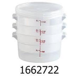 DESCRIPTION: (1) SET OF (4) FOOD STORAGE CONTAINERS WITH LIDS BRAND/MODEL: CAMBRO #1662722 SIZE: 2 QT RETAIL$: $20.00 EA QTY: 1