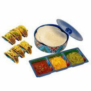 DESCRIPTION: (1) TACO DINNER SET BRAND/MODEL: PREPARA SIZE: 6 PC RETAIL$: $38.00 EA QTY: 1