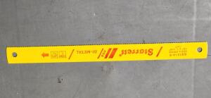 DESCRIPTION: (1) BI-METAL POWER HACKSAW BLADE BRAND/MODEL: STARRETT 40098 SIZE: 12" 14 TPI RETAIL$: $24.24 QTY: 1