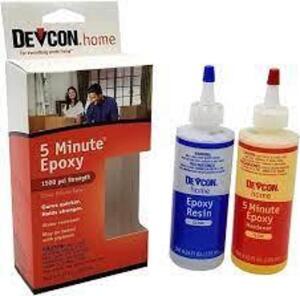 DESCRIPTION: (1) 5 MIN EPOXY BRAND/MODEL: DEVCON SIZE: 8.5 OZ RETAIL$: $18.36 EA QTY: 1