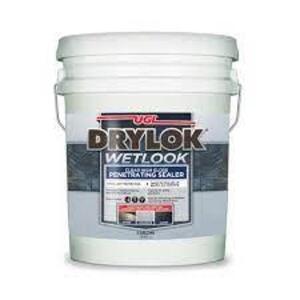 DESCRIPTION: (1) CLEAR HIGH GLOSS SEALER BRAND/MODEL: UGI DRYLOK WET LOOK SIZE: 5 GALLON RETAIL$: $186.62 EA QTY: 1