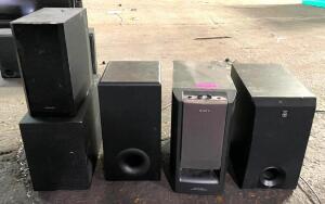 ASSORTED SUBWOOFERS AND SPEAKERS AS SHOWN