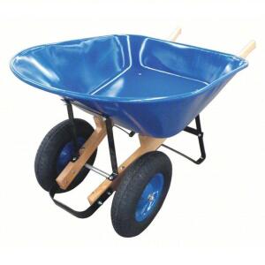 DESCRIPTION: (1) WHEELBARROW BRAND/MODEL: WESTWARD #20KP46 INFORMATION: BLUE, STEEL SIZE: 15 1/2 IN WHEEL DIA., PNEUMATIC, HARDWOOD RETAIL$: $246.00 E