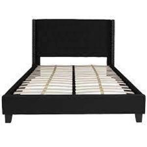 DESCRIPTION: (1) TUFTED UPHOLSTERED PLATFORM BED BRAND/MODEL: FLASH FURNITURE #HG-170951-Q-BK-F-GG INFORMATION: BLACK SIZE: FULL SIZE BED RETAIL$: $48