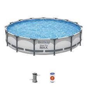 DESCRIPTION: (1) STEEL MAX PRO OUTDOOR POOL BRAND/MODEL: BESTWAY #561BGE INFORMATION: CIRCLE POOL SIZE: 15' X 33" RETAIL$: $314.99 EA QTY: 1