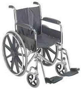 DESCRIPTION: (1) MANUAL WHEELCHAIR WITH FIXED ARMRESTS BRAND/MODEL: DMI #503-0658-0200 INFORMATION: BLACK SIZE: FOOT RESTS NOT INCLUDED RETAIL$: $250.