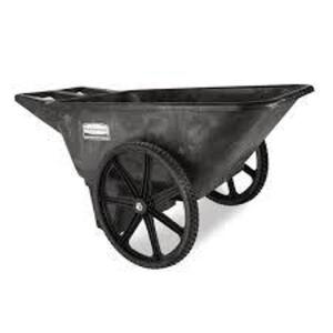 DESCRIPTION: (1) BIG WHEEL PLASTIC YARD CART BRAND/MODEL: RUBBERMAID #FG564200BLA INFORMATION: BLACK, PLASTIC SIZE: 8.75 CU FT RETAIL$: $310.00 EA QTY