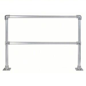 DESCRIPTION: (1) HANDRAIL SECTION BRAND/MODEL: HOLLAENDER #39K860 INFORMATION: SILVER, ALUMINUM SIZE: 42 IN TOP RAIL HT, 72 IN OVERALL LG, 5 IN X 5 IN