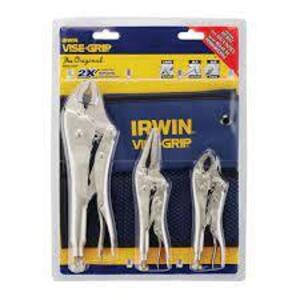 DESCRIPTION: (3) VICE GRIPS BRAND/MODEL: IRWIN SIZE: 5", 6", 10" RETAIL$: $54.62 TOTAL QTY: 3