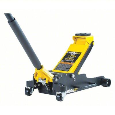 DESCRIPTION: (1) TROLLEY FLOOR JACK BRAND/MODEL: OMEGALIFT #48NU12 INFORMATION: YELLOW, ALUMINUM SIZE: MANUAL HANDLE, MECHANICAL, 3 TON LOAD CAPACITY