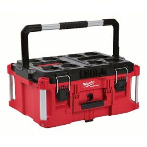 DESCRIPTION: (1) PORTABLE TOOL CASE BRAND/MODEL: MILWAUKEE #488A57 INFORMATION: PACKOUT, RED, PLASTIC SIZE: 22 1/8 IN OVERALL WD, 16 1/4 IN OVERALL DP