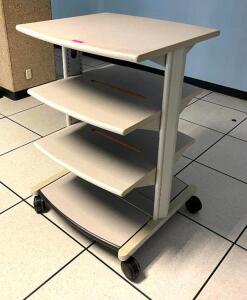 DESCRIPTION 4-TIER MOBILE ELECTRONIC CART LOCATION COMPUTER SERVER ROOM SIZE 32" X 30" X 46" QUANTITY 1