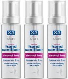 DESCRIPTION: (12) HAND SANITIZERS BRAND/MODEL: X3 #10003 INFORMATION: CLEAR SIZE: 33 OZ RETAIL$: $20.39 EA QTY: 12