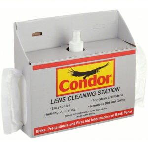 DESCRIPTION: (5) LENS CLEANING STATION BRAND/MODEL: CONDOR #44X057 SIZE: 1,200 WIPE COUNT, LOOSE, DRY, 4 IN (W) X 5 IN (L) WIPE SIZE RETAIL$: $21.43 E