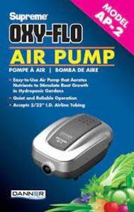 DESCRIPTION: (2) AQUARIUM AIR PUMP BRAND/MODEL: OXY-FLO #AP-2 INFORMATION: BLACK RETAIL$: $11.99 EA QTY: 2